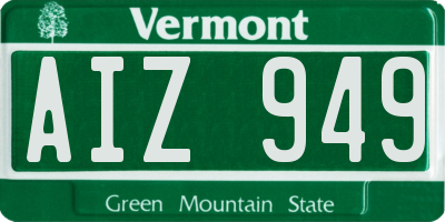 VT license plate AIZ949