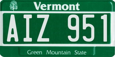 VT license plate AIZ951