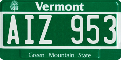 VT license plate AIZ953