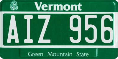 VT license plate AIZ956