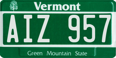 VT license plate AIZ957