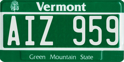 VT license plate AIZ959
