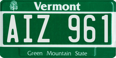 VT license plate AIZ961