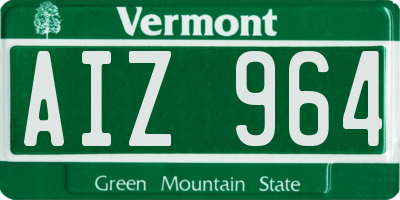 VT license plate AIZ964