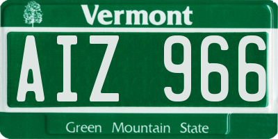 VT license plate AIZ966