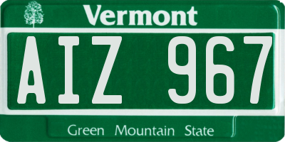 VT license plate AIZ967