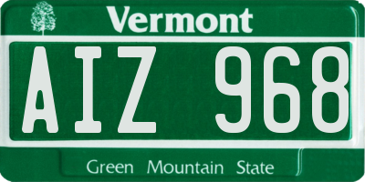 VT license plate AIZ968