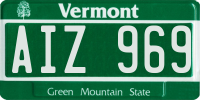 VT license plate AIZ969