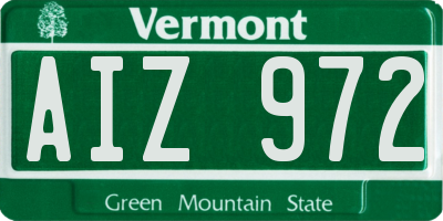 VT license plate AIZ972