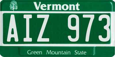 VT license plate AIZ973