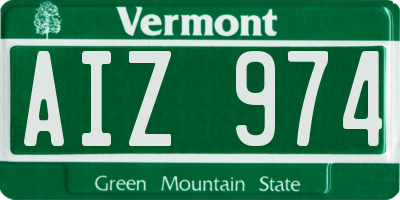 VT license plate AIZ974
