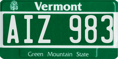 VT license plate AIZ983