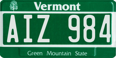 VT license plate AIZ984