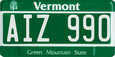 VT license plate AIZ990