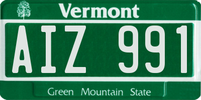 VT license plate AIZ991
