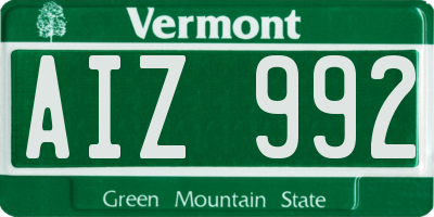 VT license plate AIZ992