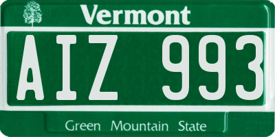 VT license plate AIZ993