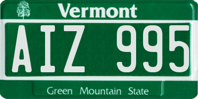 VT license plate AIZ995