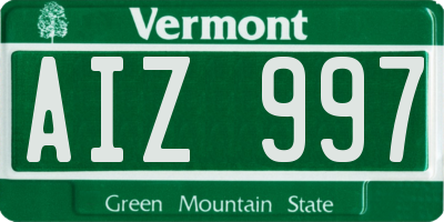 VT license plate AIZ997
