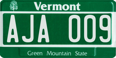 VT license plate AJA009