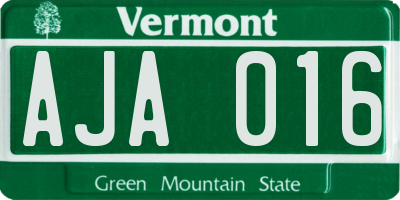 VT license plate AJA016