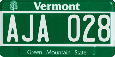 VT license plate AJA028