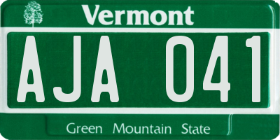 VT license plate AJA041