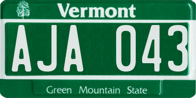 VT license plate AJA043