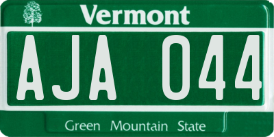VT license plate AJA044