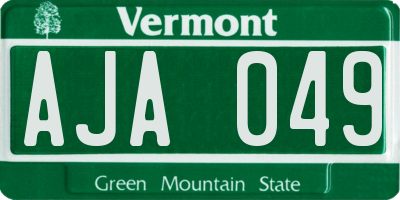 VT license plate AJA049