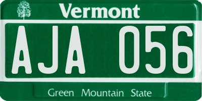 VT license plate AJA056