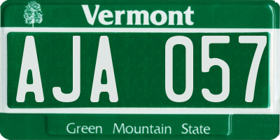 VT license plate AJA057