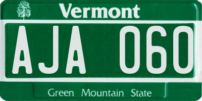 VT license plate AJA060