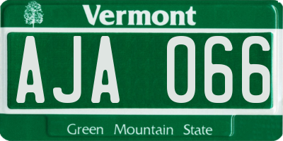 VT license plate AJA066