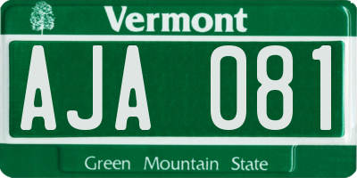 VT license plate AJA081