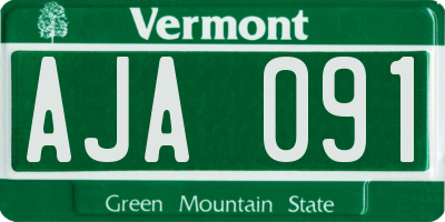 VT license plate AJA091