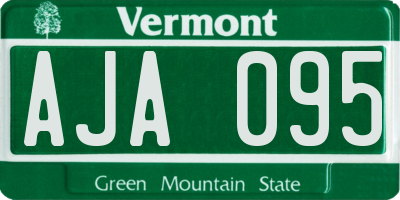VT license plate AJA095