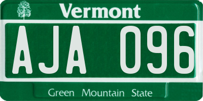 VT license plate AJA096
