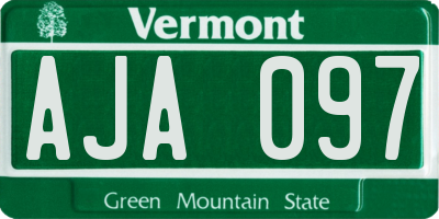 VT license plate AJA097