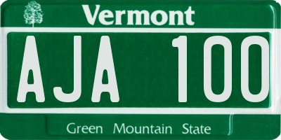 VT license plate AJA100