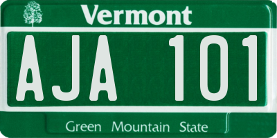 VT license plate AJA101