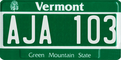 VT license plate AJA103