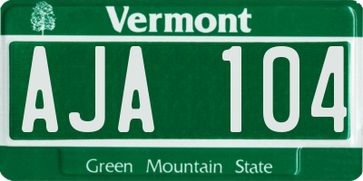 VT license plate AJA104