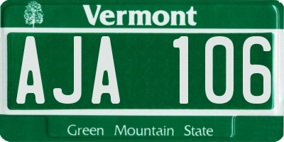 VT license plate AJA106