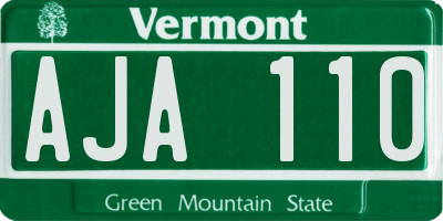 VT license plate AJA110