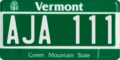 VT license plate AJA111
