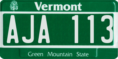 VT license plate AJA113