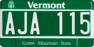 VT license plate AJA115