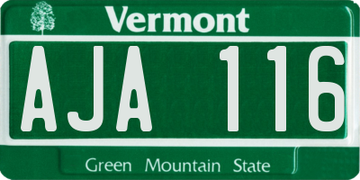 VT license plate AJA116