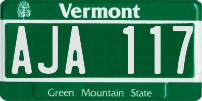VT license plate AJA117